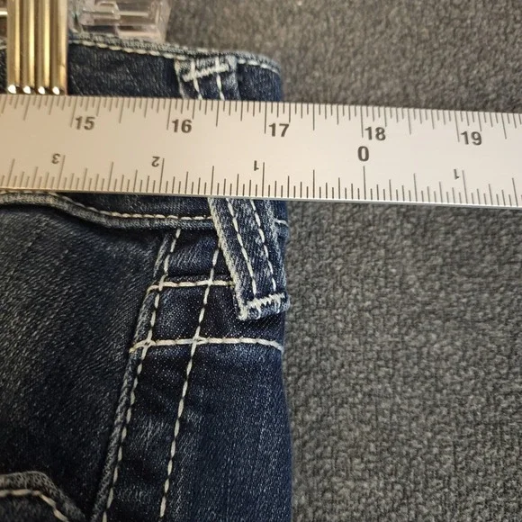 Ariat REAL‎ MR Straight Ivy Dresden Denim Jeans Women's Size 33L Frayed - Picture 4 of 13